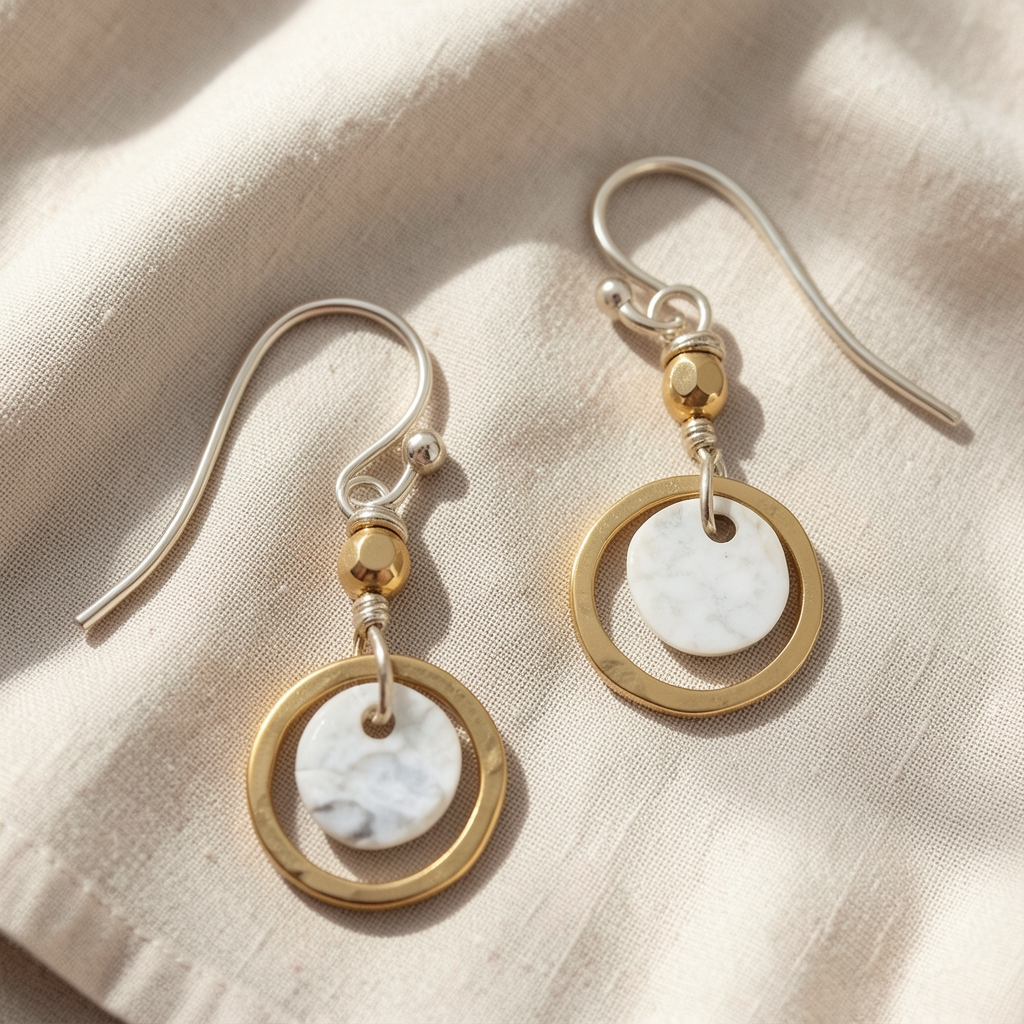 Gold-silberne Ohrringe