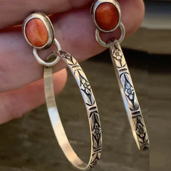 Boho-Ohrringe mit Onyx