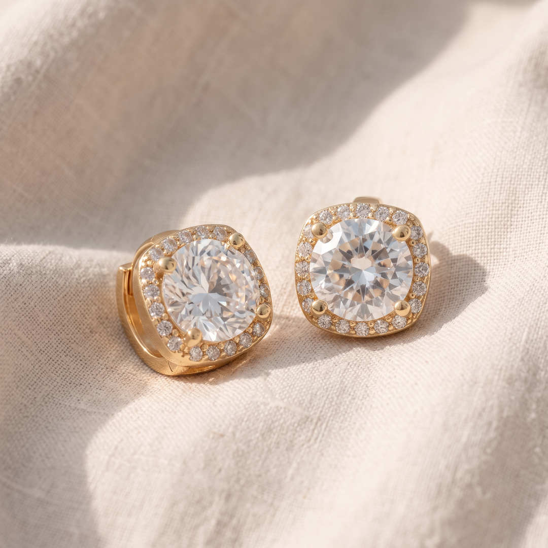 Quadratische Diamant-Ohrringe