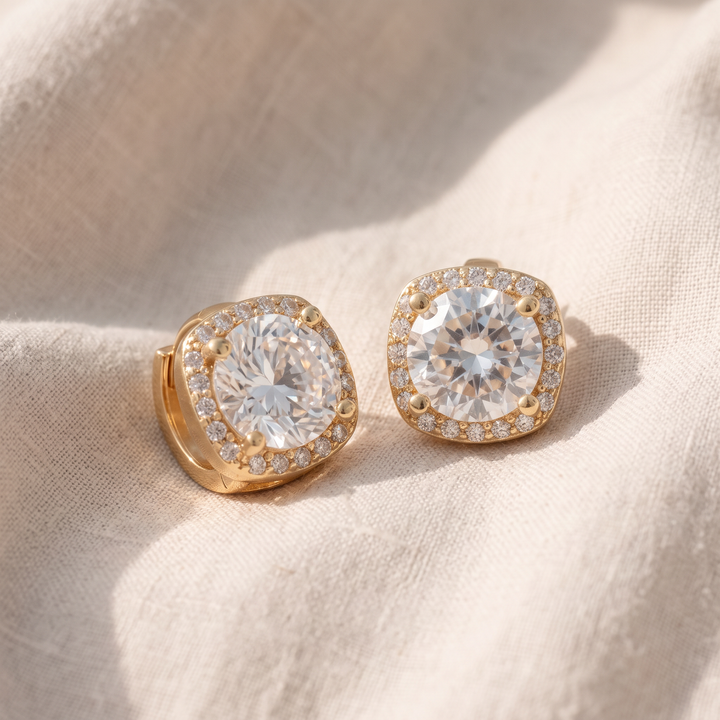 Quadratische Diamant-Ohrringe