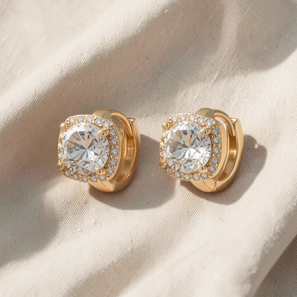 Quadratische Diamant-Ohrringe