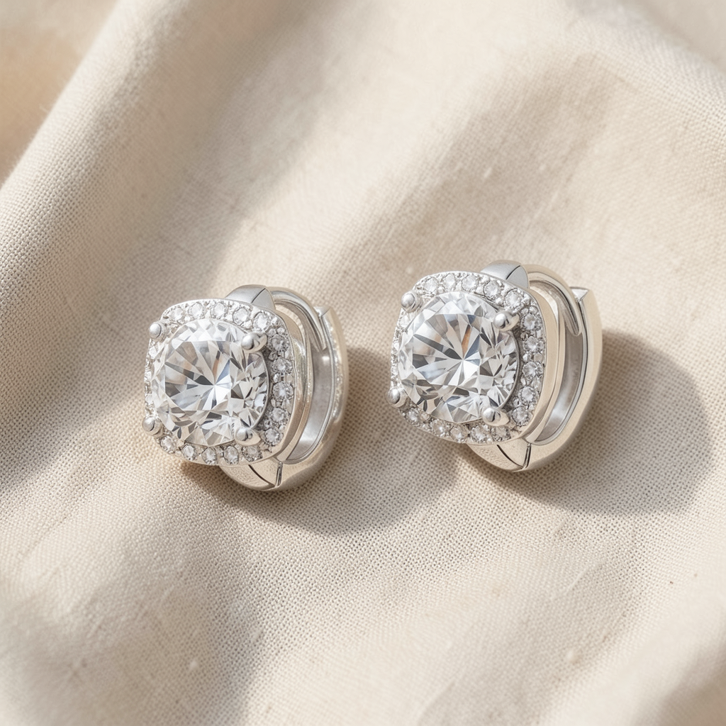 Quadratische Diamant-Ohrringe