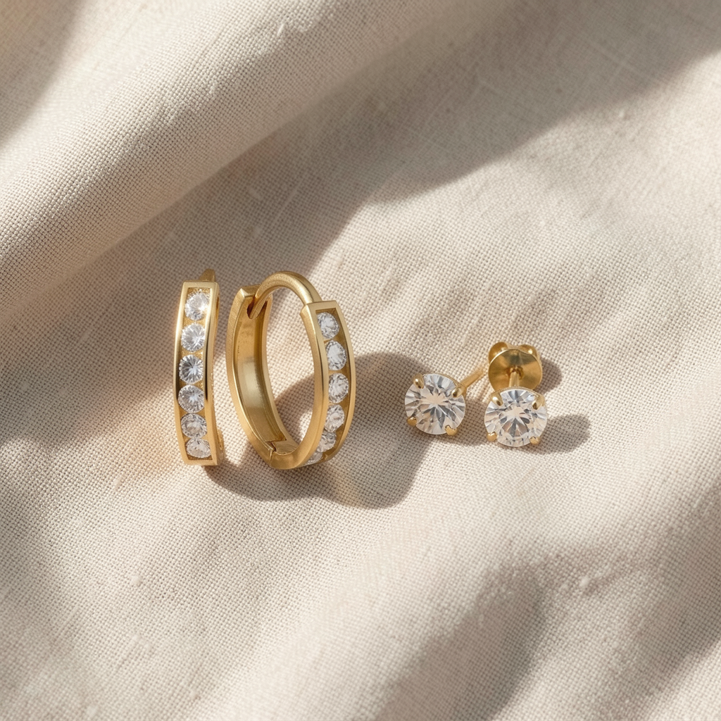 Ohrring-Set mit Kristallsteinen