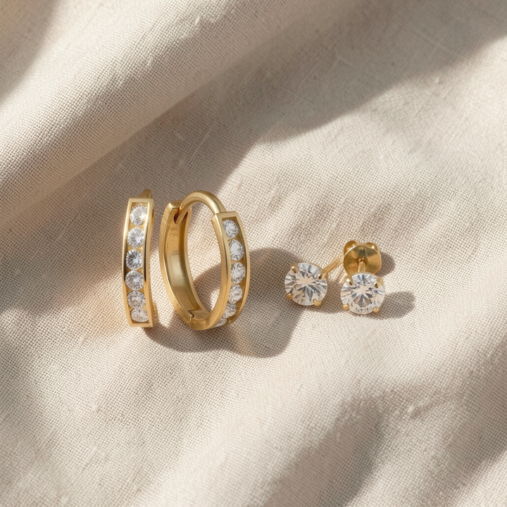 Ohrring-Set mit Kristallsteinen