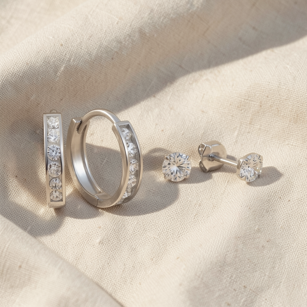 Ohrring-Set mit Kristallsteinen