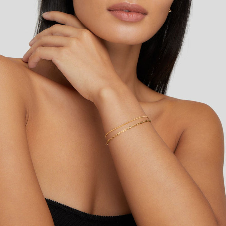 Goldenes Layering-Armband