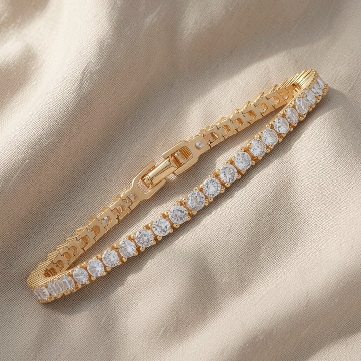 Zweireihiges Kristall-Tennisarmband