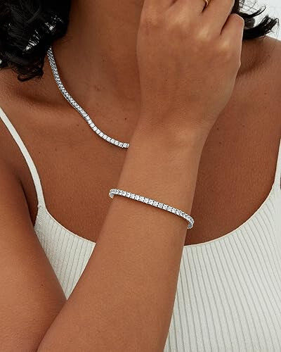 Zweireihiges Kristall-Tennisarmband