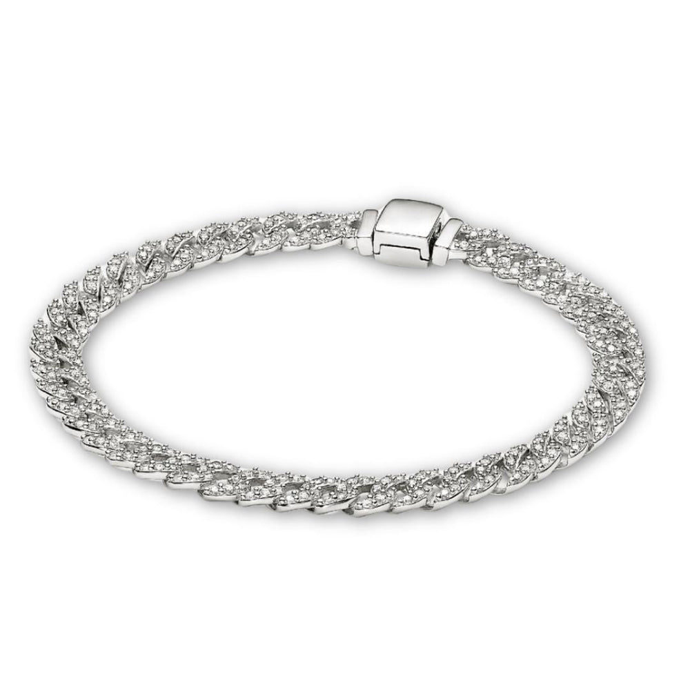 Kubanisches Armband mit Moissanit | Gold