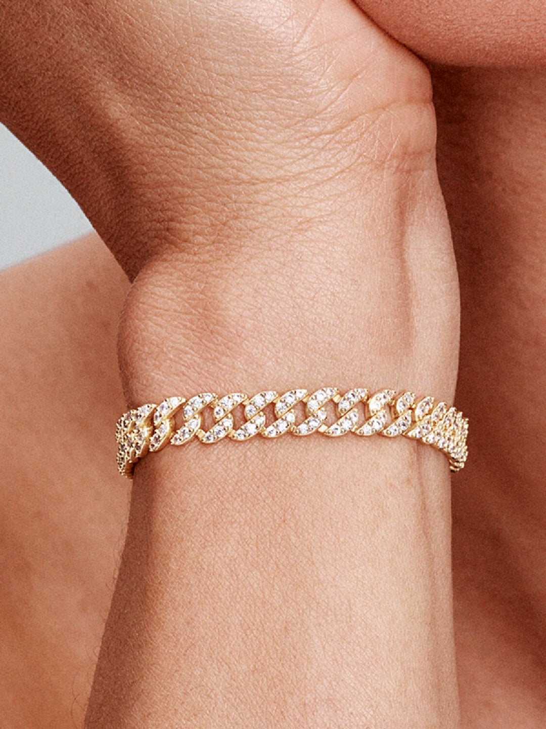 Kubanisches Armband mit Moissanit | Gold