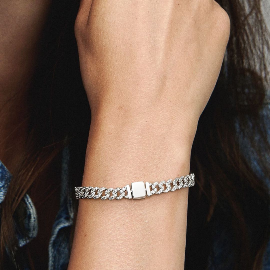 Kubanisches Armband mit Moissanit | Gold