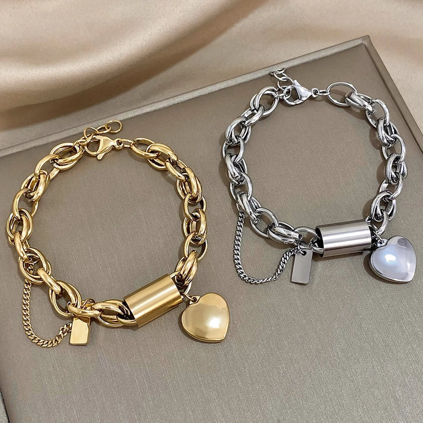 Massives Herzarmband | Gold