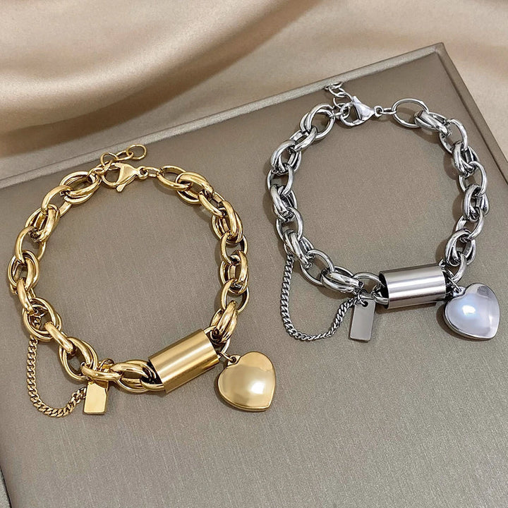 Massives Herzarmband | Gold