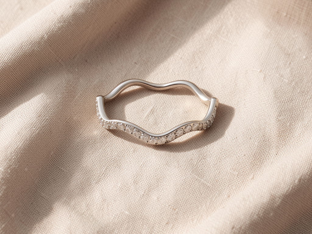 Kristall-Silber-Wellenring