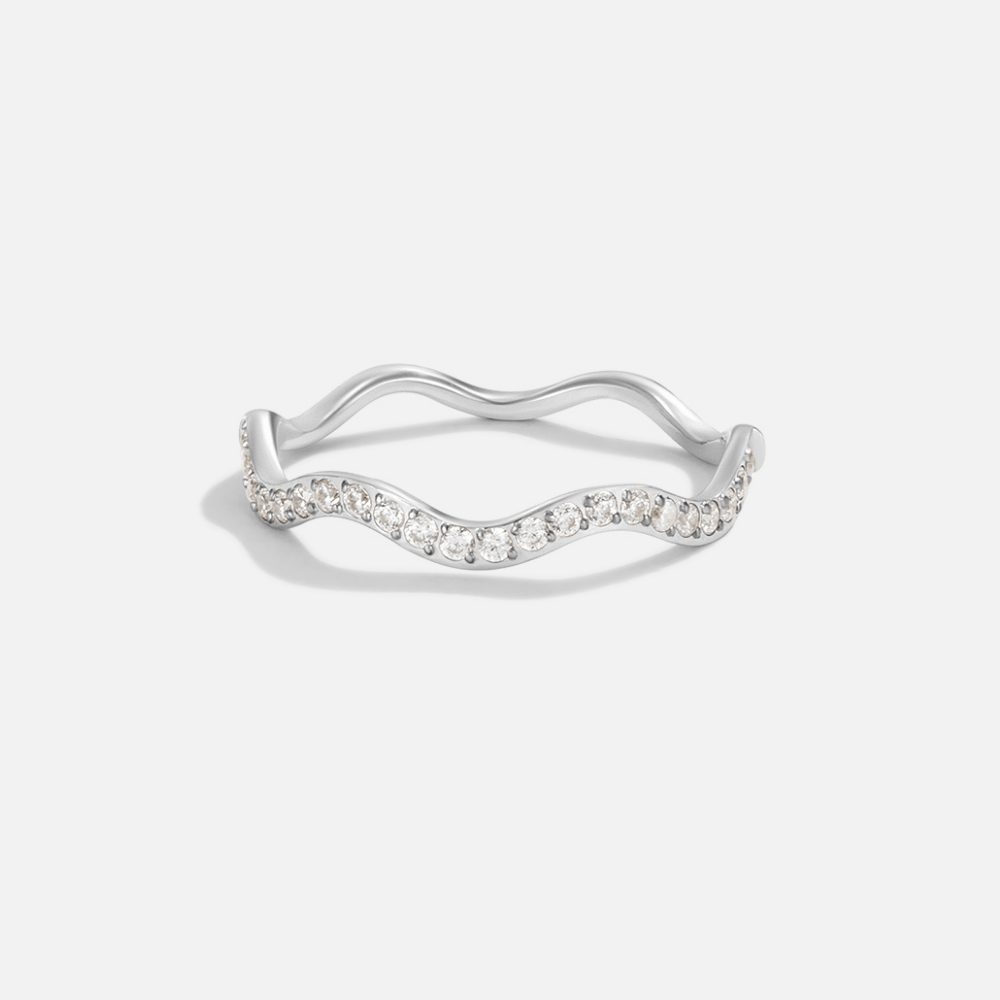 Kristall-Silber-Wellenring