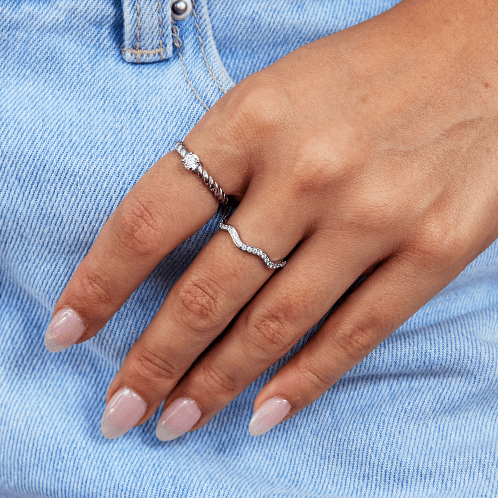 Kristall-Silber-Wellenring