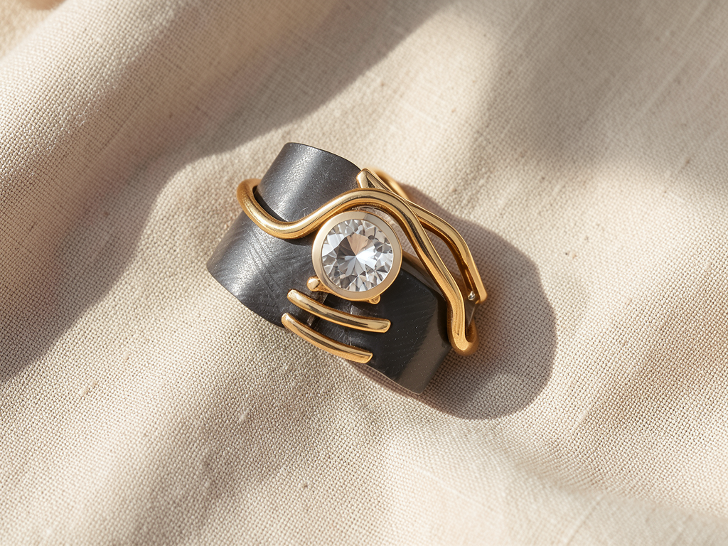 Ring mit dunklen Zirkonia