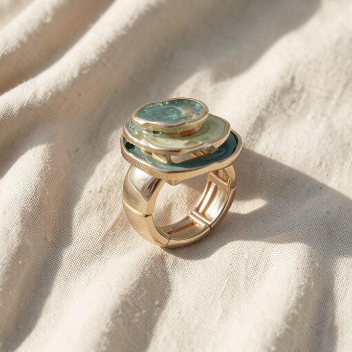 Boho-Dreifachring mit Emaille
