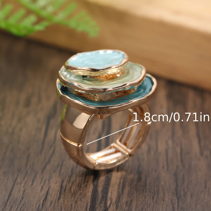 Boho-Dreifachring mit Emaille