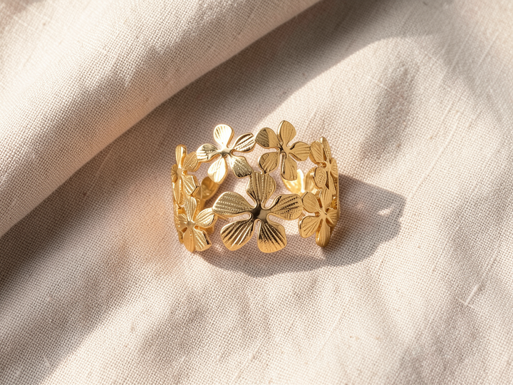 Kristallblumenring – Gold oder Silber