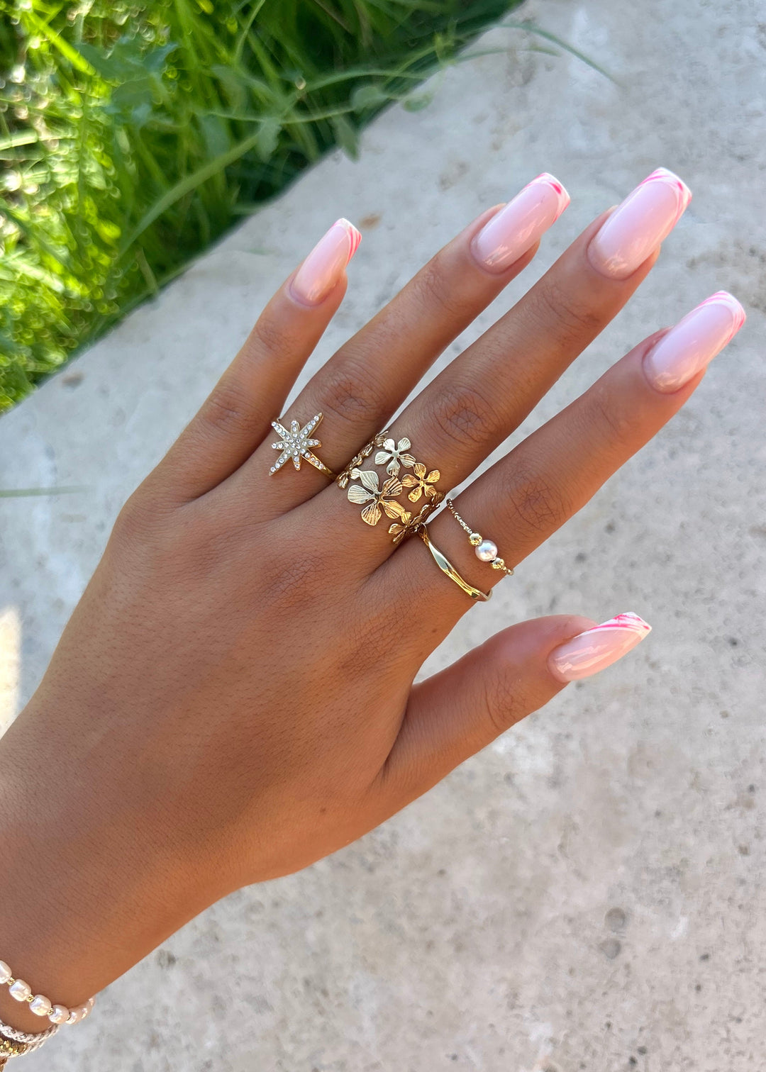Kristallblumenring – Gold oder Silber