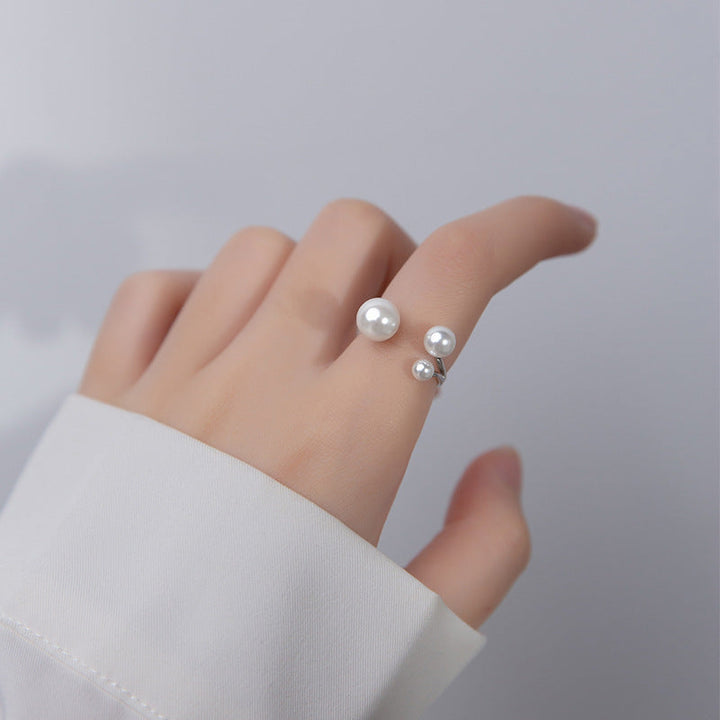 Verstellbarer Dreifachring mit Süsswasserperlen