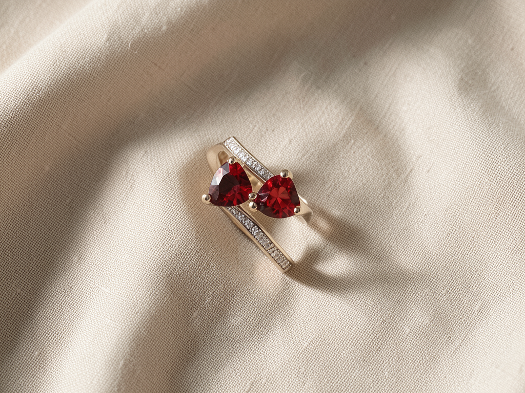 Doppelherzring mit Zirkonia