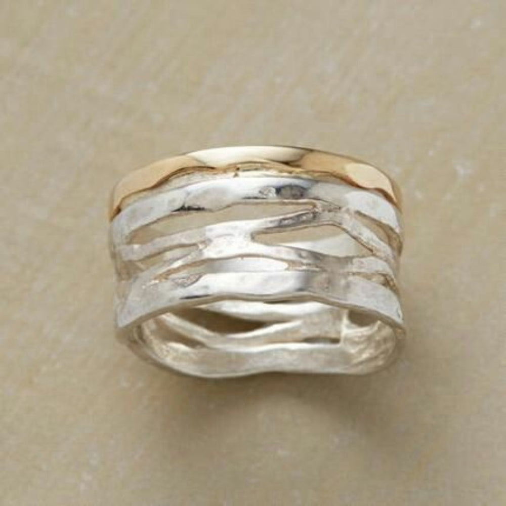 Hohler Gold-Silber-Ring
