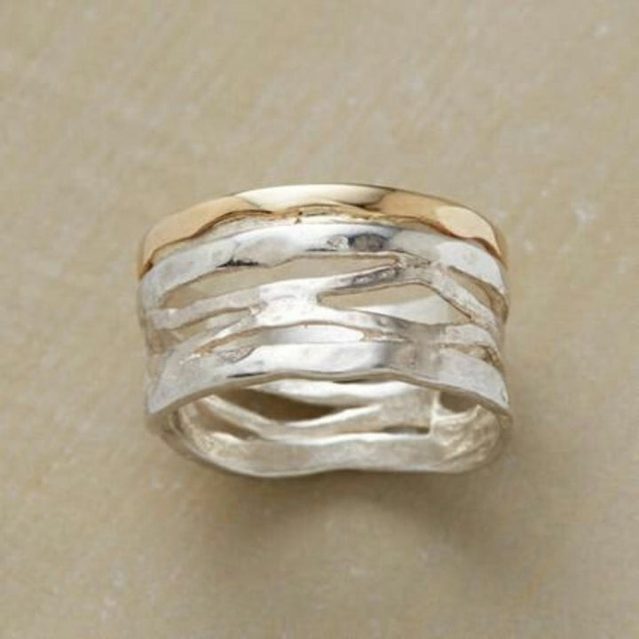 Hohler Gold-Silber-Ring