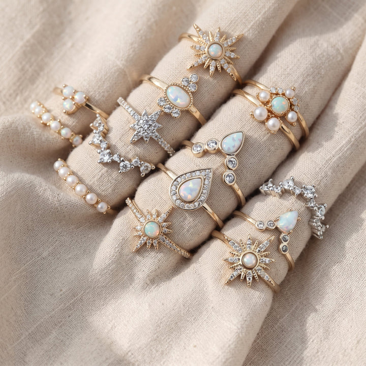 Boho-Ringset – 8–12 gemischte Ringe