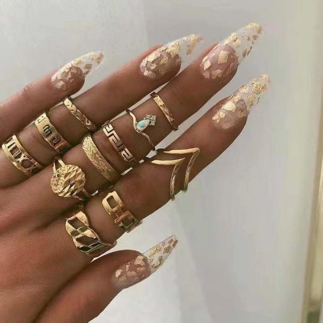 Boho-Ringset – 8–12 gemischte Ringe