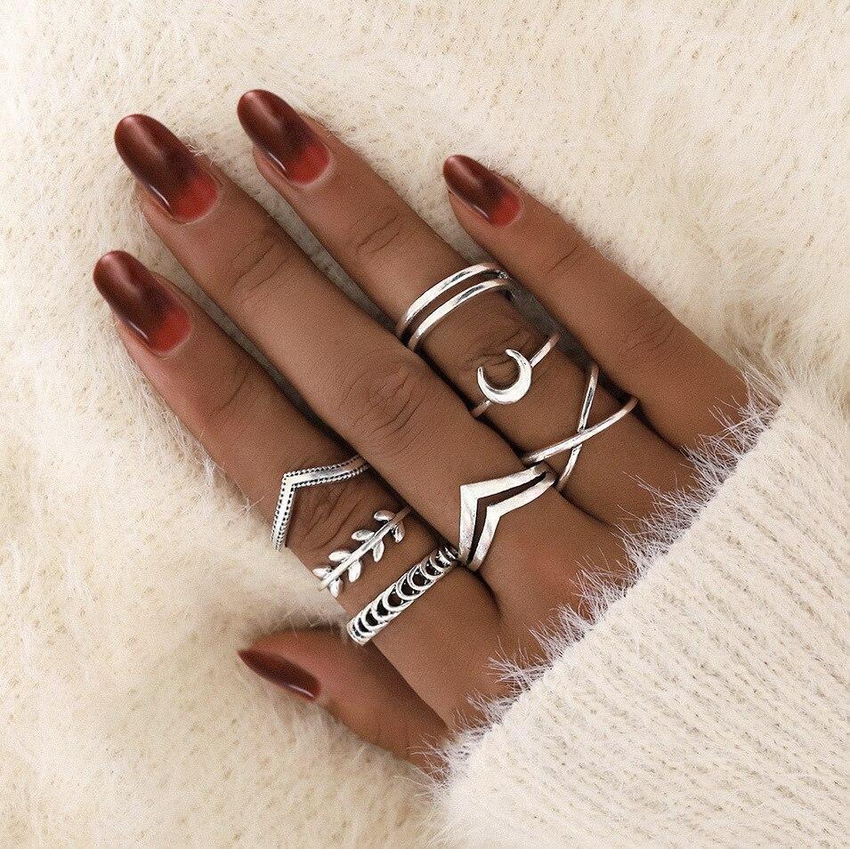 Boho-Ringset – 8–12 gemischte Ringe