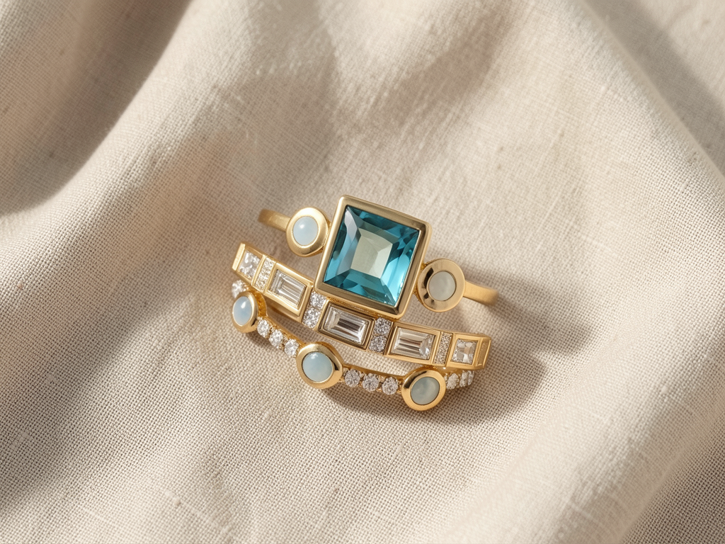 Kristall-Ring-Set