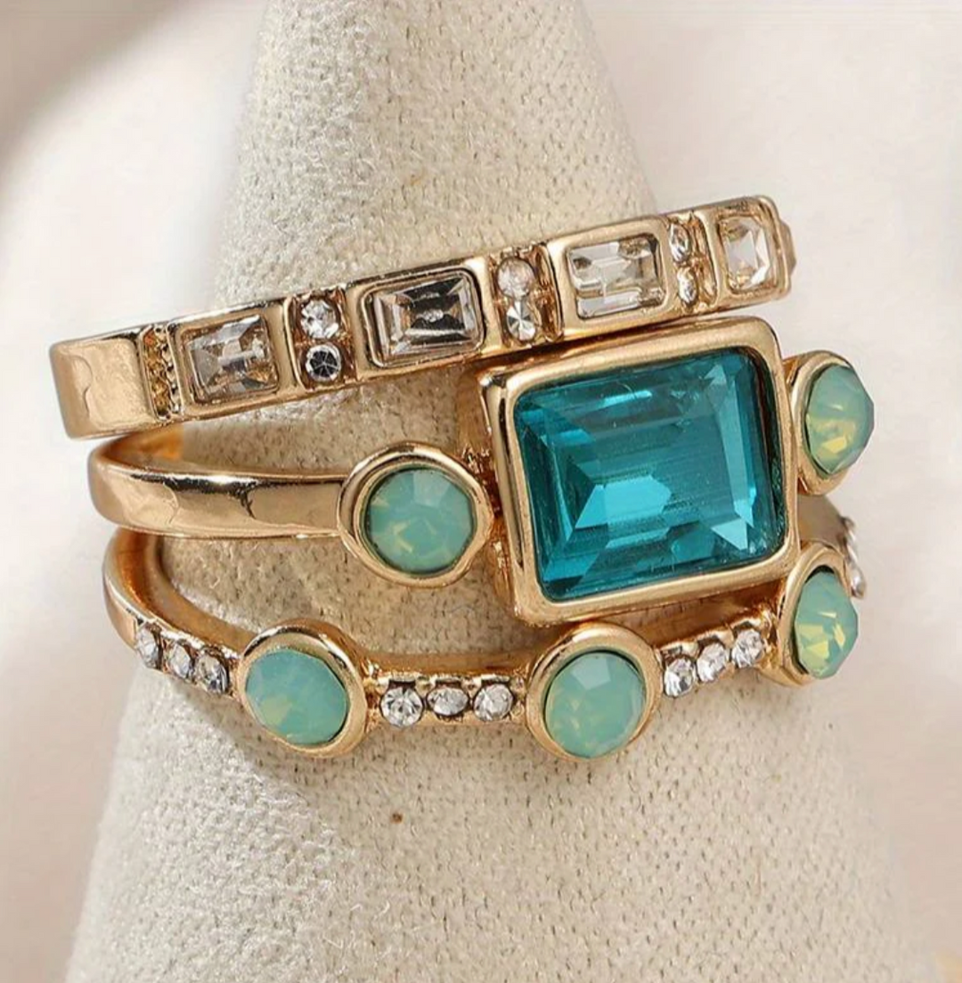 Kristall-Ring-Set