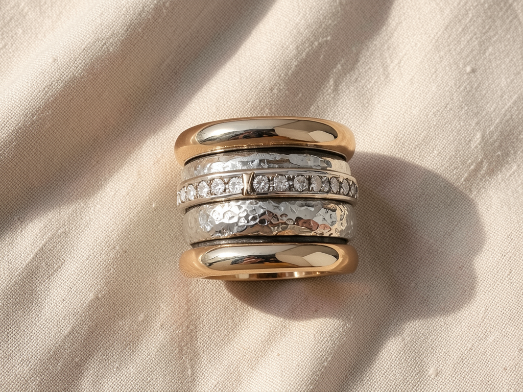 Breiter Gold-Silber-Ring