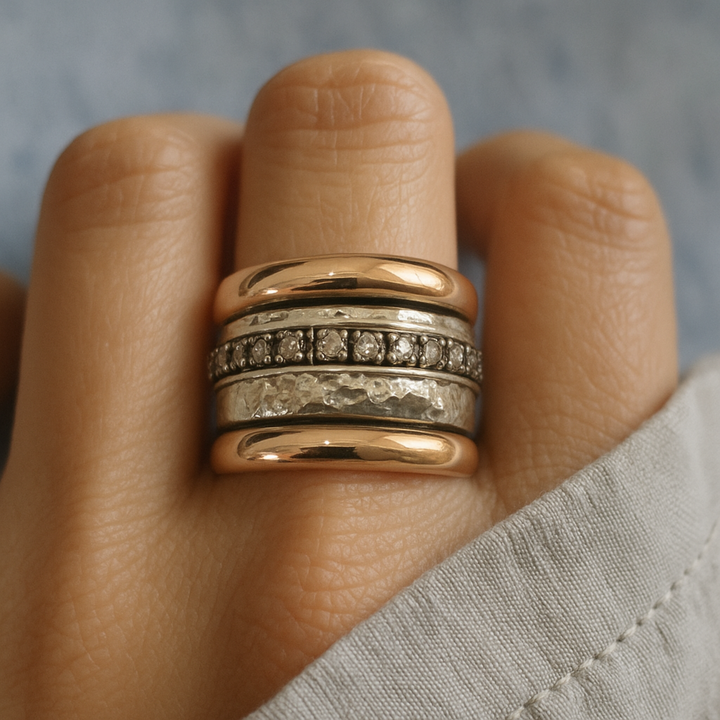 Breiter Gold-Silber-Ring