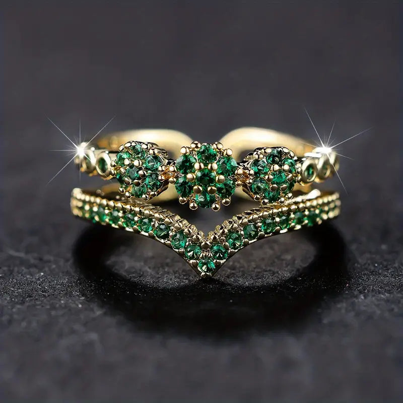 Verstellbarer Ring mit Smaragd