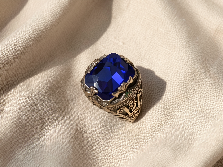Goldring mit Saphirmischung