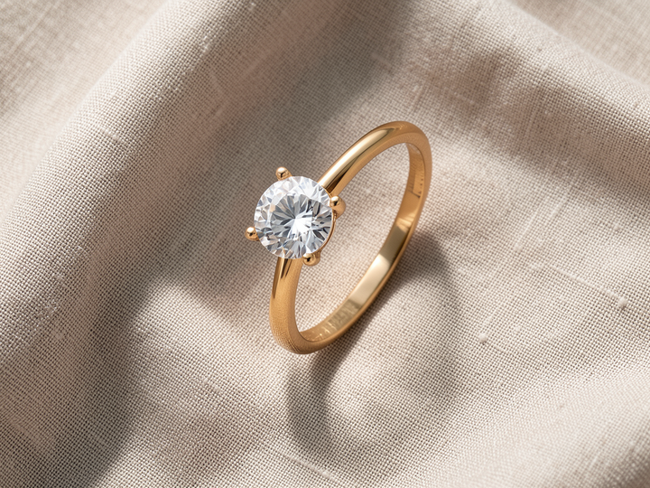 Goldener Diamantring