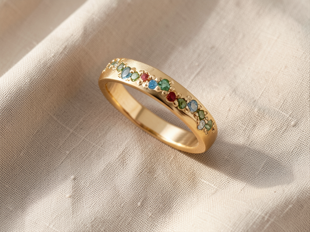 Zweifarbiger drehbarer Gold-Silber-Ring