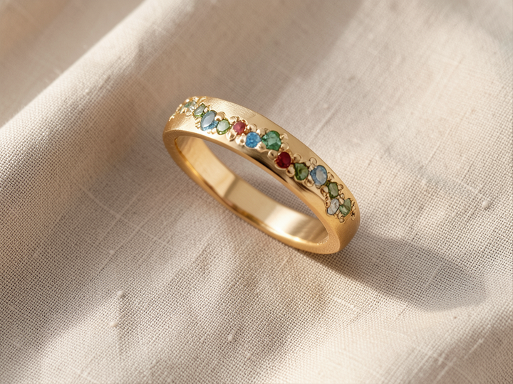 Zweifarbiger drehbarer Gold-Silber-Ring