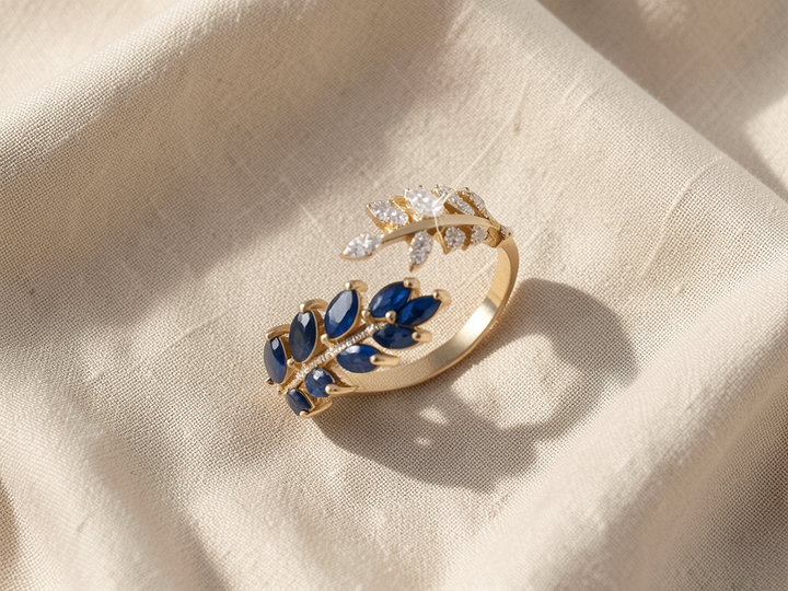 Goldring mit Saphir