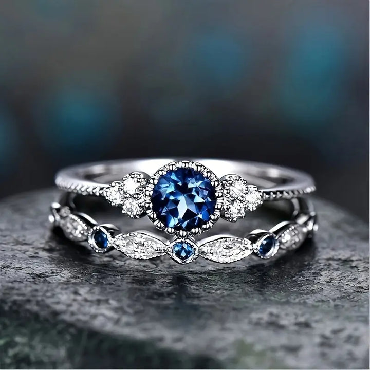 Ring-Set mit Saphir | Gold