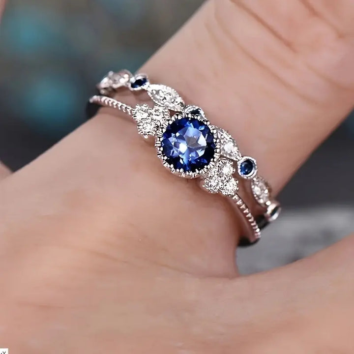 Ring-Set mit Saphir | Gold