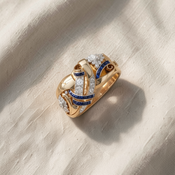 Goldener Ring mit Zirkonia