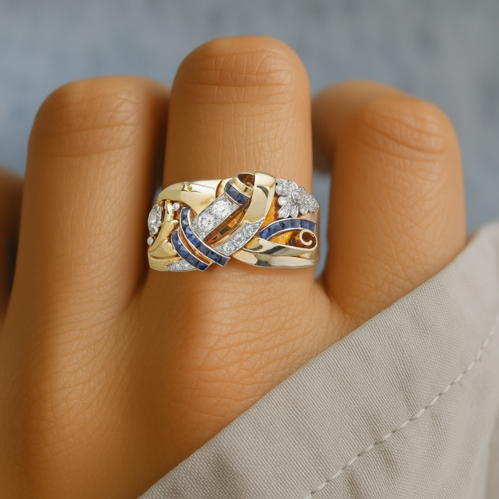 Goldener Ring mit Zirkonia