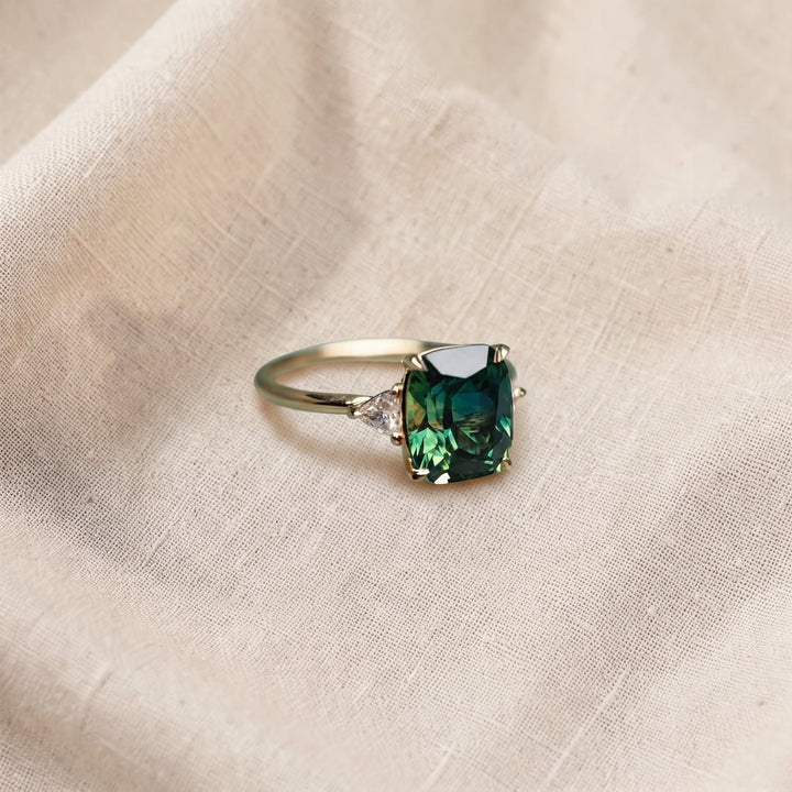Vintage-Ring mit grünem Edelstein | Gold