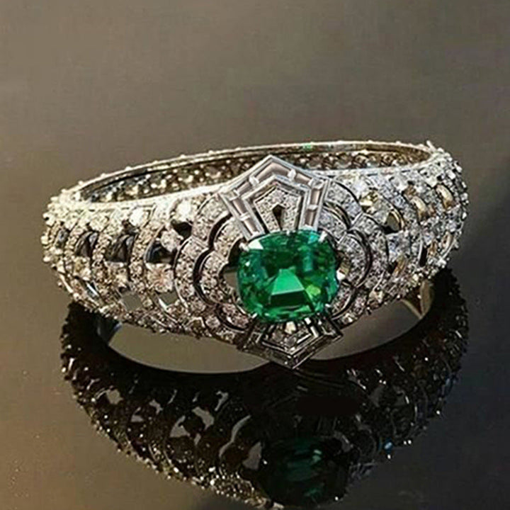 Art-déco-Ring mit Smaragd | Weissgold
