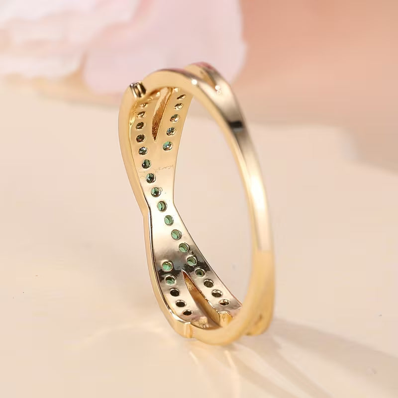 Gewellter Ring mit Smaragd | Gold