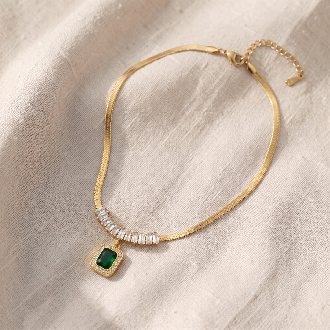 Halskette Regalia Prizma mit Smaragd | Gold